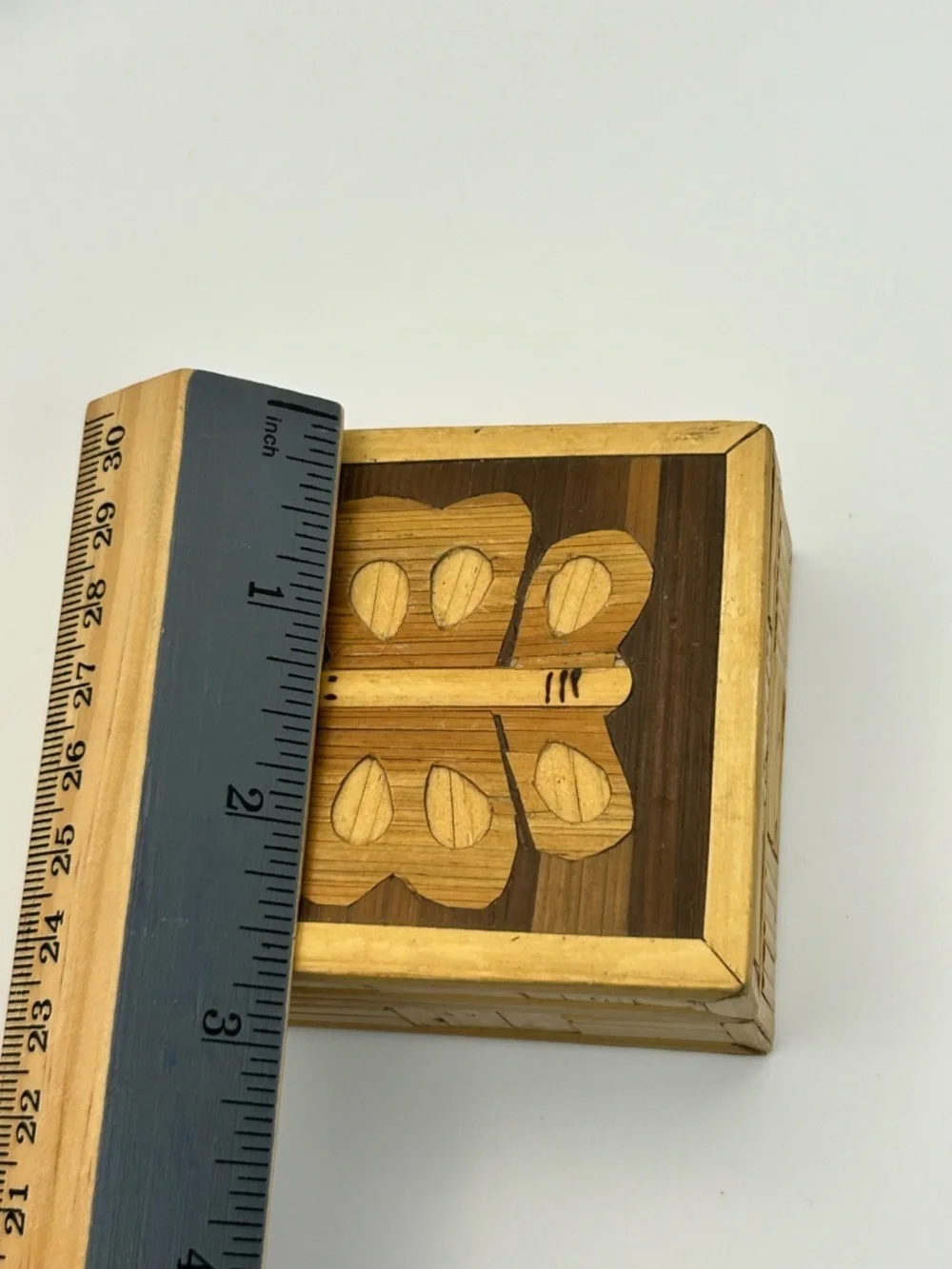 Vintage Bamboo Butterfly Inlay Trinket Box Set of 2 Keepsakes Philippines